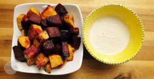 Roasted Beets & Sweet Potatoes with Tahini