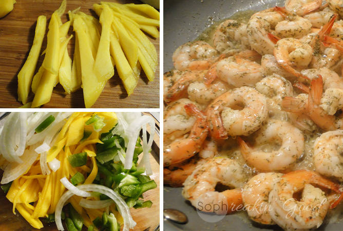 Garlic Shrimp with Spicy Mango Salad