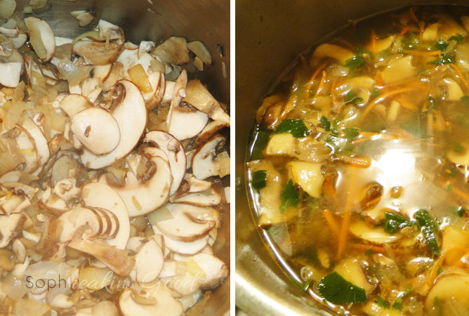 Mushroom Soup with Carrot Noodles