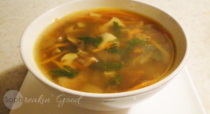 Mushroom Soup with Carrot Noodles