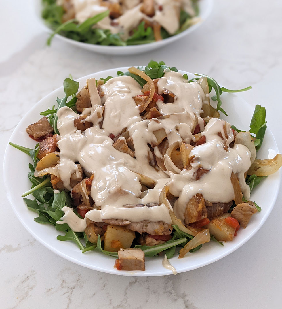 Tahini on top of a Salad - Tahini Recipe